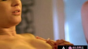 Candice Dare and Georgia Jones Engage in Hot Scissoring and Face Fucking During Massage