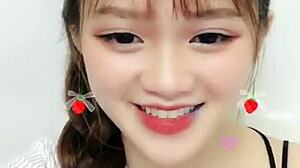 Cute Korean girl livestreams on Uplive