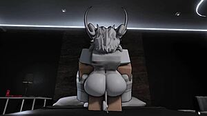 Breeding demon slut says, Suck my big tits while I ride your cock!