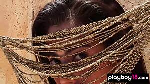 petite latina teen posing nude under the hot sun