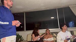 Suggestive Swap of Boyfriends Leads to Intense 3some with Cum in Mouth