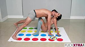 Teen dlilah dagger's debut: shy petite 18+ in strip twister