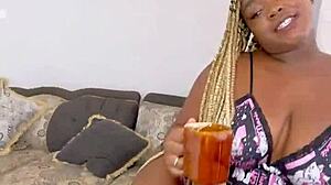 Ebony Stepsister Wants Sex with Horny Neighbor Big Cock in Missionary Doggystyle Cumshot