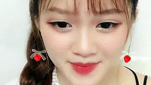 Cute Korean girl livestreams on Uplive