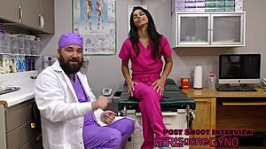 misty addams gets her yearly physical with close up fingering and spreading