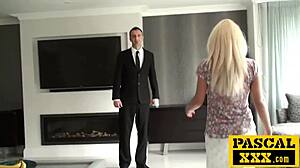 Bratty Blonde Bimbo Taught To Keep Mouth Shut By Husband's Big Dick Friend