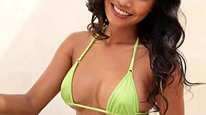 Tanned teen Putri Cinta squirts on camera with big ass and tits exposed!