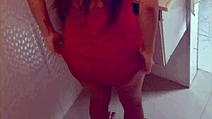 stranger fucks married woman in disco bathroom.