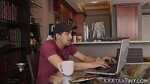 Tiny teen participates in conversational ride activity