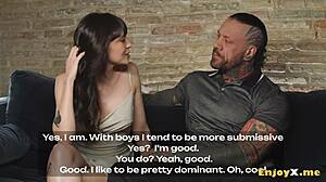 Why does this inked brunette with trimmed pussy rim and lick cum in hd?