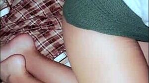 little mexican girl homemade sex in room watching tv