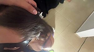 latina stepmom swallows semen after kitchen play!