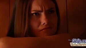 Teen Fucked in Sauna Gives Old Cock Blowjob!