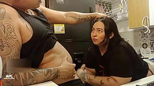 I fuck my stepbrother's wife in the kitchen part 1