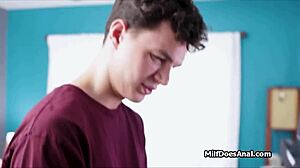 Cougar's butt plug leads to ass fucking