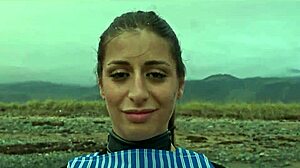 Italian babe Silvia Soprano dominated on Norwegian beach with rough slapping and spitting