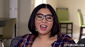 Petite 18+ Asian teens with small tits heat up with old men in missionary sex and blowjobs for more fun in JAV.