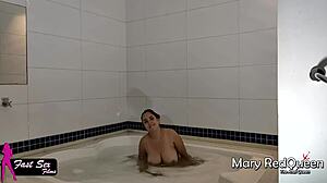 Gym boy fucks redhead in motel bathtub!