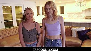 Stepsisters Taking Turns Sucking And Riding Horny Stepbrothers Cock In Taboo Fun