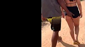 Curvy wife masturbates outdoors on dirt road