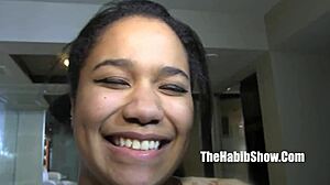 Teen blasian strips and gets fucked by hung mexican derek in ghetto hood