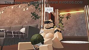 Lelaki Blonde Comel Nikmati Seks Satu lawan Satu dengan Gadis Tentera di Kem