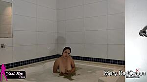 Gym boy fucks redhead in motel bathtub!