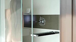 Gorgeous Brunette Gives Blowjob And Gets Facial Cumshot After Scrubbing Pussy