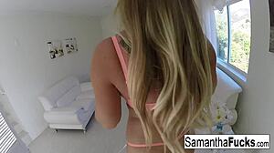 Blonde Pornstar Samantha Takes on Monster Cock in Hardcore Fucking