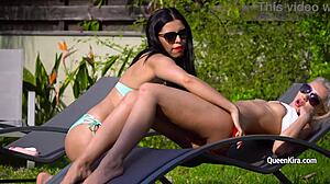 i enjoy busty brunette kira queen having fun with sexy blonde outdoor