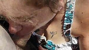 Horny BBW Gives Emotional Outdoor Blowjob In Public