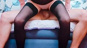 Milf Rides Big Fat Penis in Lingerie During Shooting