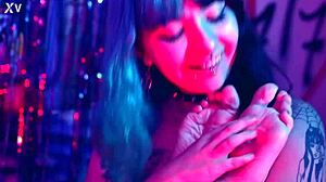 Latina Goddess Tickles Small Feet Submission