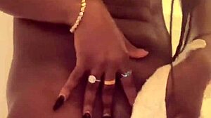 Horny Black Model Gagged Handcuffed Riding Dick Glass Dildo! Playing Wet Pussy!