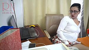 Secretary gets dildo fucked on hidden cam