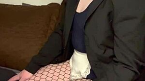 Eager ftm fox boy bounces on cock with glasses