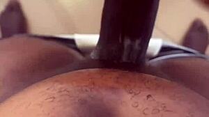 Amateur Bodybuilder Sneaks BBC Into White Pussy With Toy In Bathroom