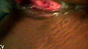 big booty red bone teasing with her wet ass and pussy