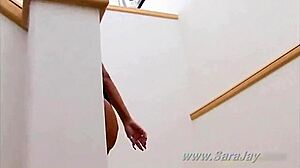 Raven black enjoys sara jay crawling in lezdom action.