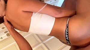 Brunette babe gets rough anal sex with deepthroat and cum on ass