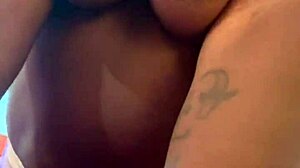 Horny Black Model Gagged Handcuffed Riding Dick Glass Dildo! Playing Wet Pussy!