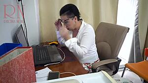 Secretary gets dildo fucked on hidden cam