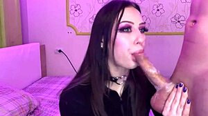 getting all wet and messy while sucking his cock