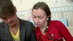 Oh man, this fresh russian slut's tight pussy and ass get pounded so hard... gaping cumshot facial everywhere, like wow