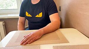 Russian amateur guy seduces his teacher into tight pussy riding and missionary fucking with big ass bouncing.