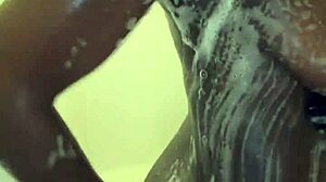 Horny Black Model Gagged Handcuffed Riding Dick Glass Dildo! Playing Wet Pussy!