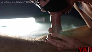 Depraved BDSM Slut Sucks Monster Cock and Licks Balls in Domination Game