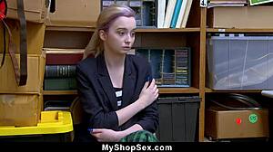 i'm this young teen with small tits, caugh stealing, riding officer's cock for freedom at shop