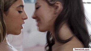 teen brunette gets licked by frat mate.