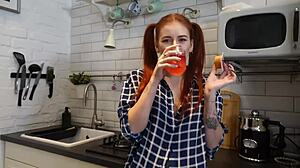 quick chat with neighbor in kitchen